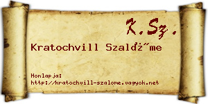 Kratochvill Szalóme névjegykártya